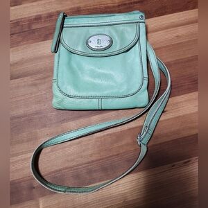 Fossil Maddox Vtg Mint Green Crossbody Bag.